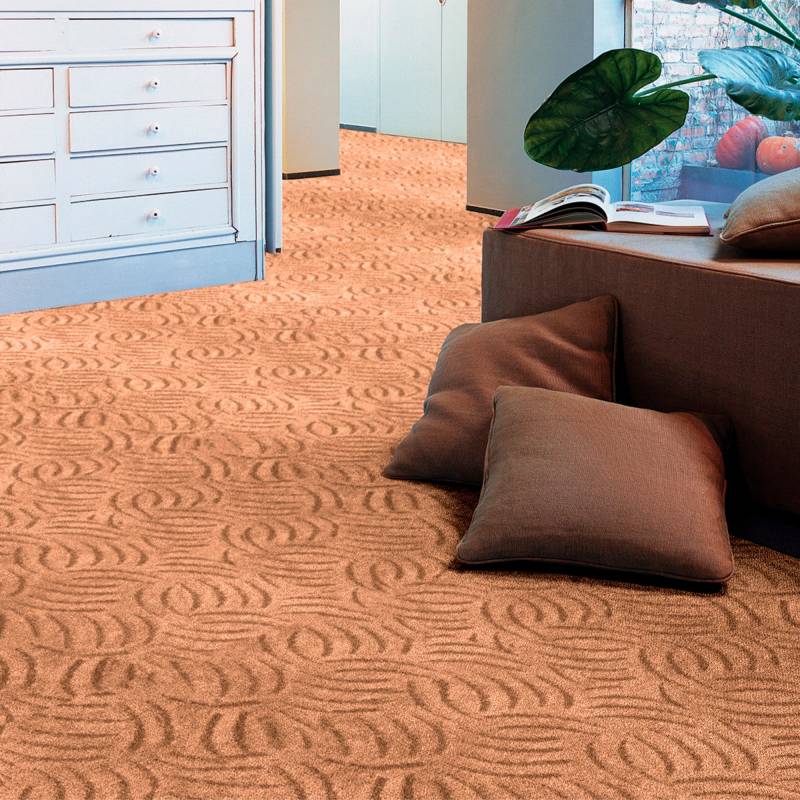 Andiamo Teppichboden »Emmy, Strukturschlinge, Made in Belgium«, rechteckig, 9 mm Höhe, gemustert, Breite 400 cm, Hoch-Tief Effekt, pflegeleicht, Wohnzimmer von Andiamo