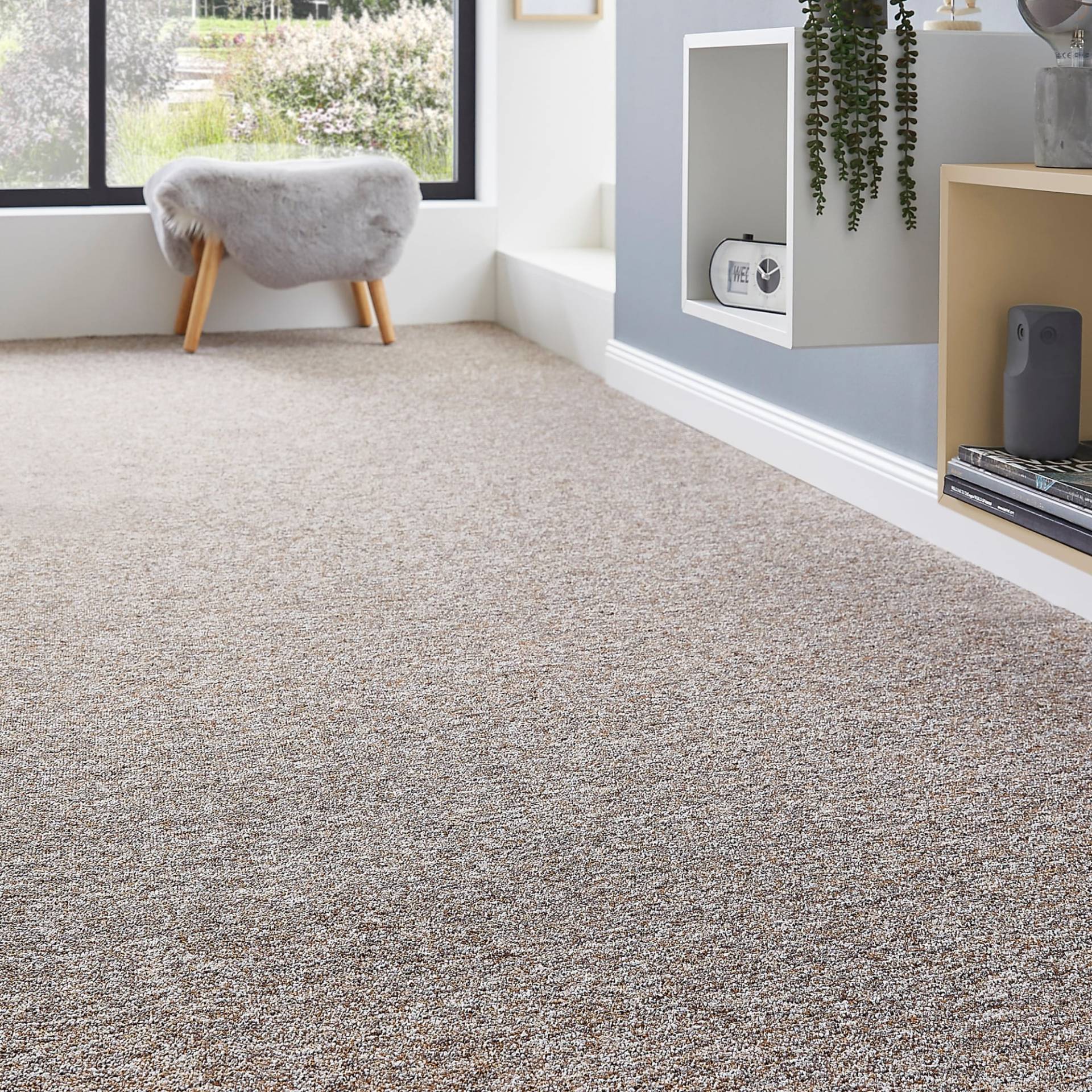 Andiamo Teppichboden »Gambia, Feinschlinge, Made in Belgium«, rechteckig, 7,2 mm Höhe, meliert, Breite 400 cm oder 500 cm, strapazierfähig, pflegeleicht von Andiamo