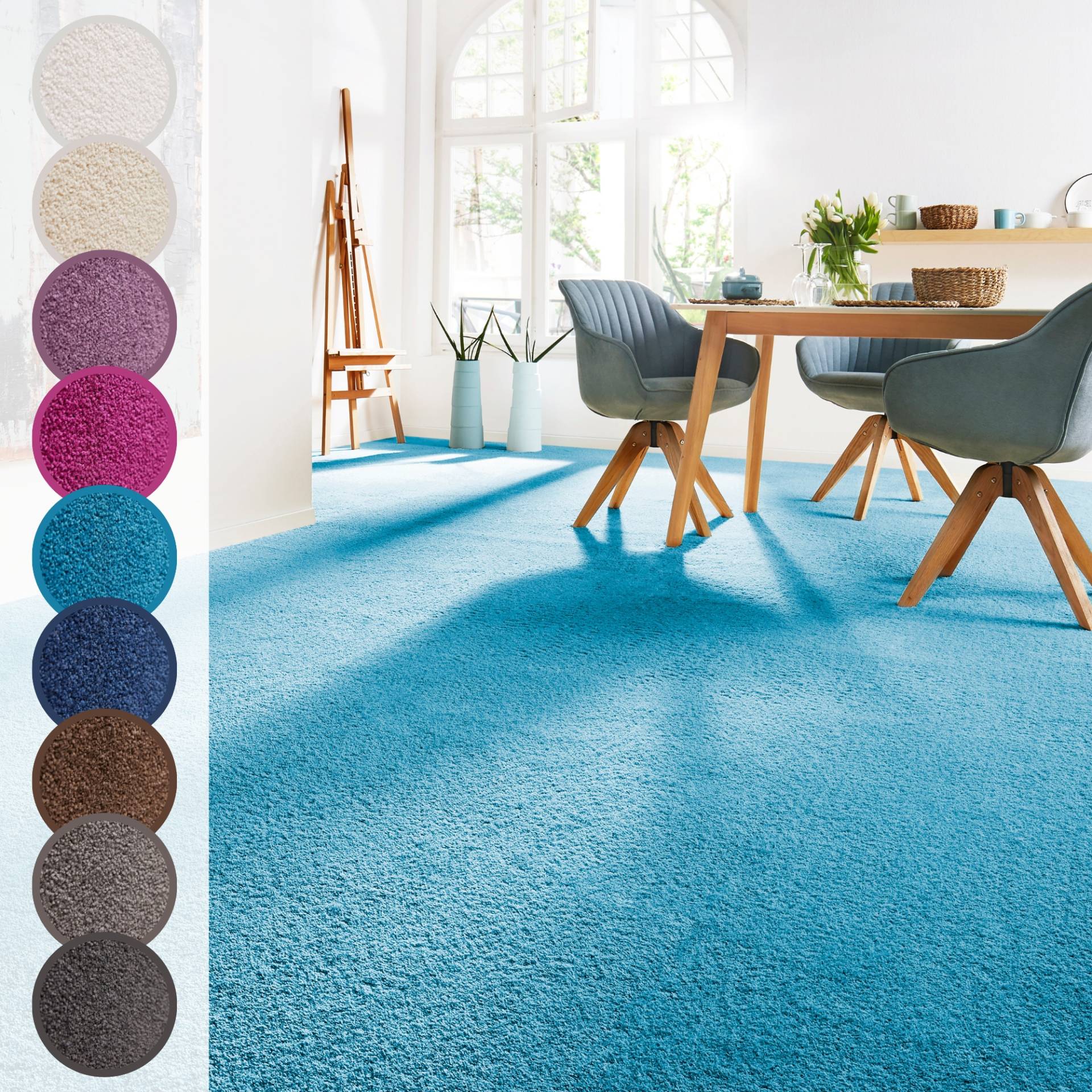 Andiamo Teppichboden »Sophie, Frisee-Velours, Made in Netherlands«, rechteckig, 4,5 mm Höhe, Uni Farben, Breite 400 cm oder 500 cm, strapazierfähig & pflegeleicht Andiamo Teppichboden »Sophie, Frisee-Velours, Made in Netherlands«, rechteckig, 4,5 mm Höhe, Uni Farben, Breite 400 cm oder 500 cm, strapazierfähig & pflegeleicht von Andiamo