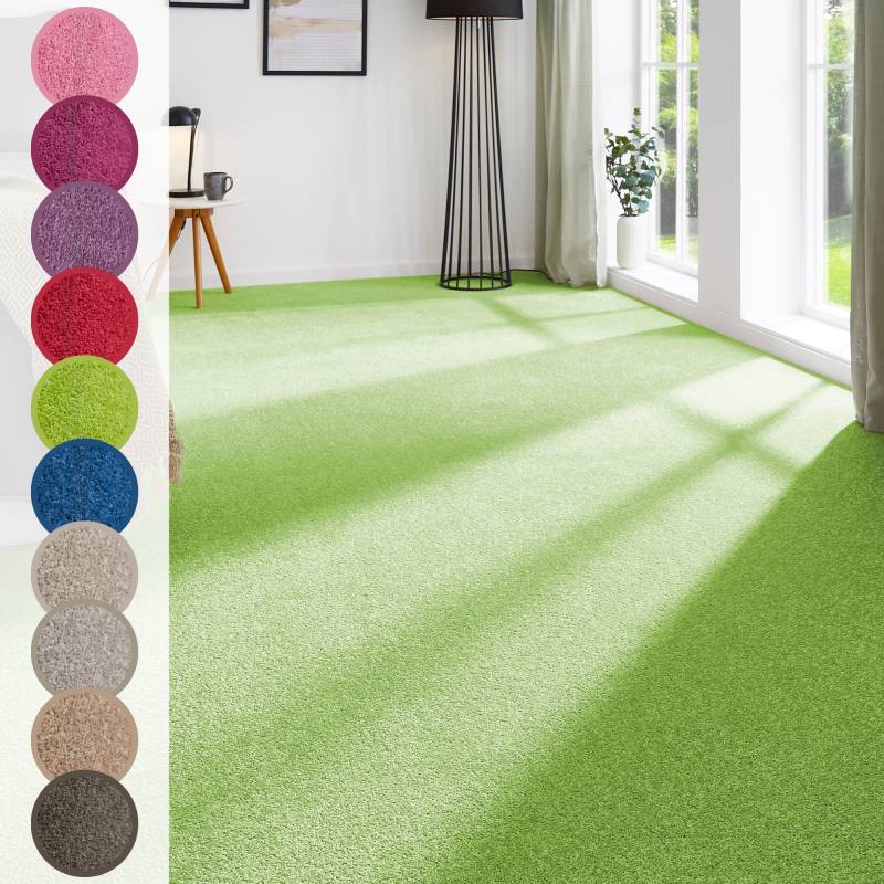 Andiamo Teppichboden »Ines, Kräuselvelours, Made in Netherlands«, rechteckig, 8,5 mm Höhe, Uni Farben, Breite 400 cm, strapazierfähig & pflegeleicht von Andiamo