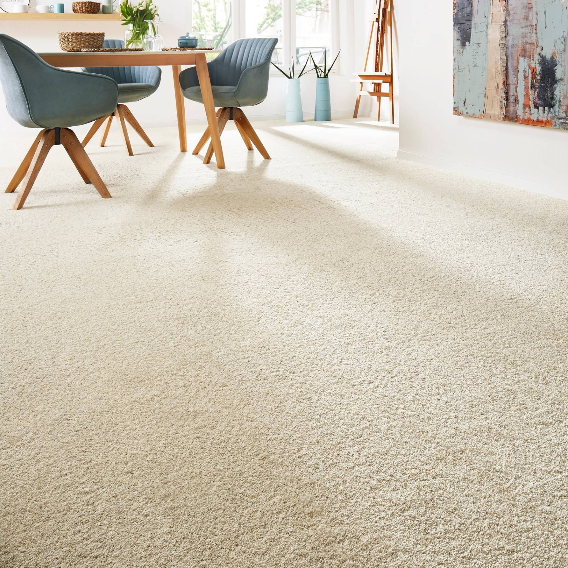 Andiamo Teppichboden »Softness, Velours, Made in Belgium«, rechteckig, 17 mm Höhe, Uni Farben, Breite 400 cm, besonders weich, Wohnzimmer, Schlafzimmer von Andiamo