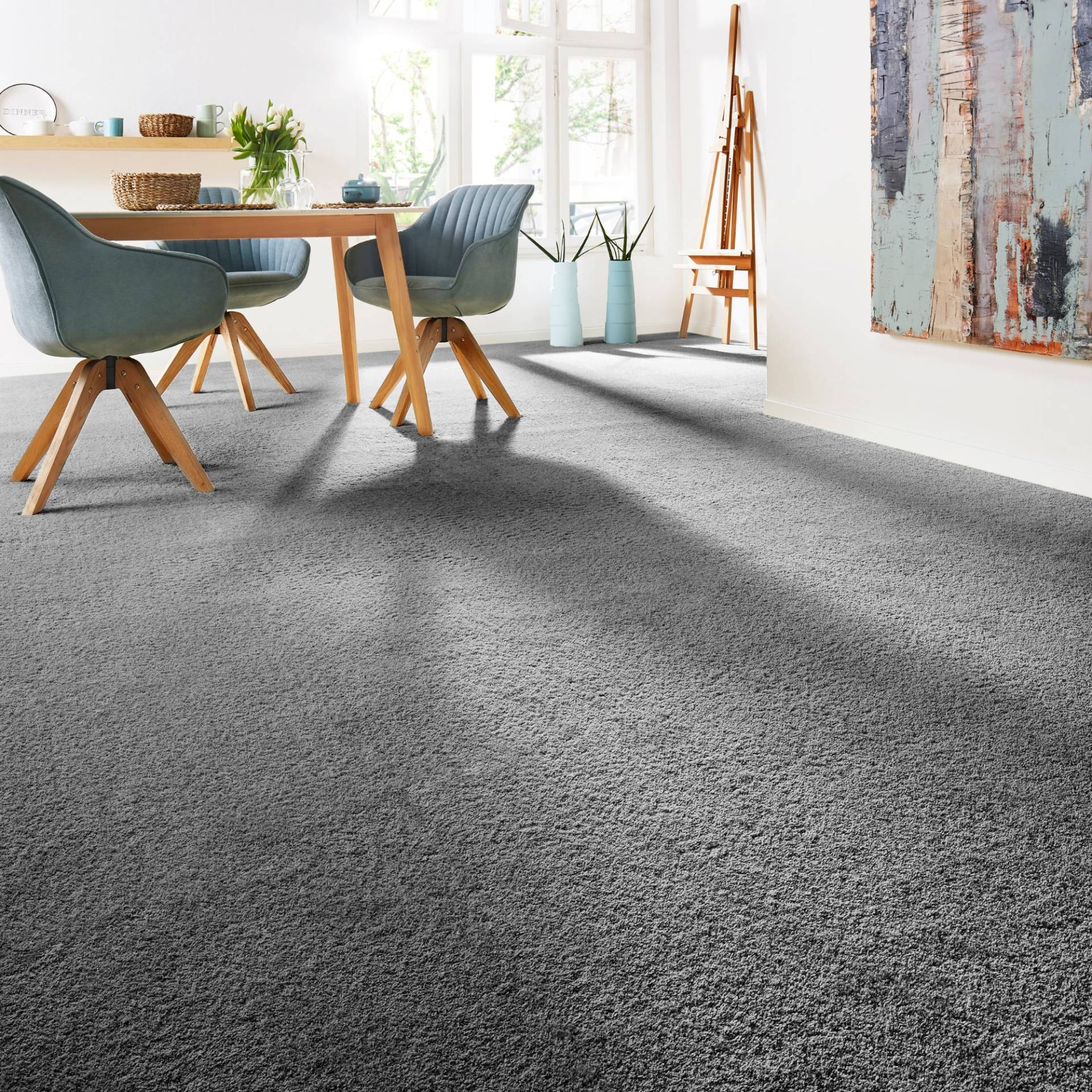 Andiamo Teppichboden »Softness, Velours, Made in Belgium«, rechteckig, 17 mm Höhe, Uni Farben, Breite 400 cm, besonders weich, Wohnzimmer, Schlafzimmer von Andiamo