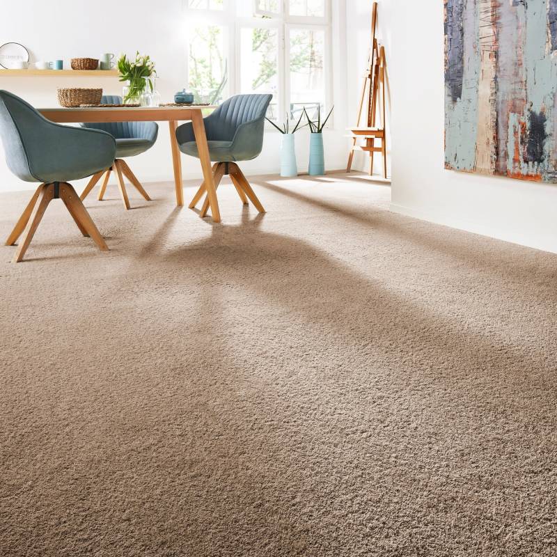 Andiamo Teppichboden »Softness, Velours, Made in Belgium«, rechteckig, 17 mm Höhe, Uni Farben, Breite 400 cm, besonders weich, Wohnzimmer, Schlafzimmer von Andiamo