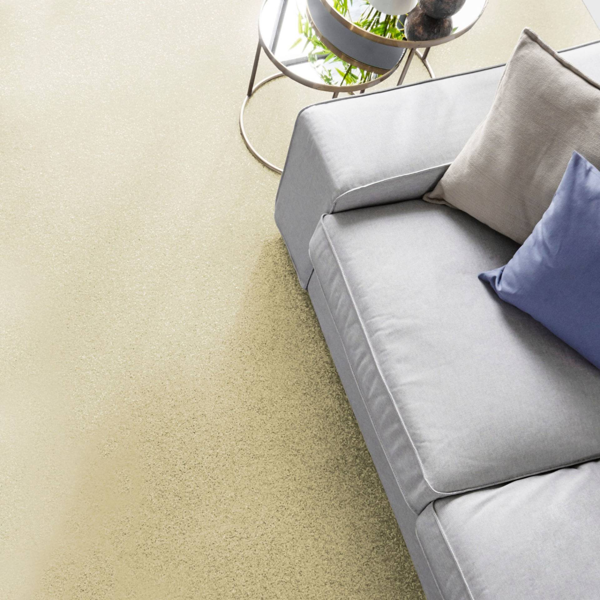 Andiamo Teppichboden »Kira, Velours, Made in Belgium«, rechteckig, 8 mm Höhe, Uni Farben, Breite 400 cm, strapazierfähig, pflegeleicht, Wohnzimmer von Andiamo