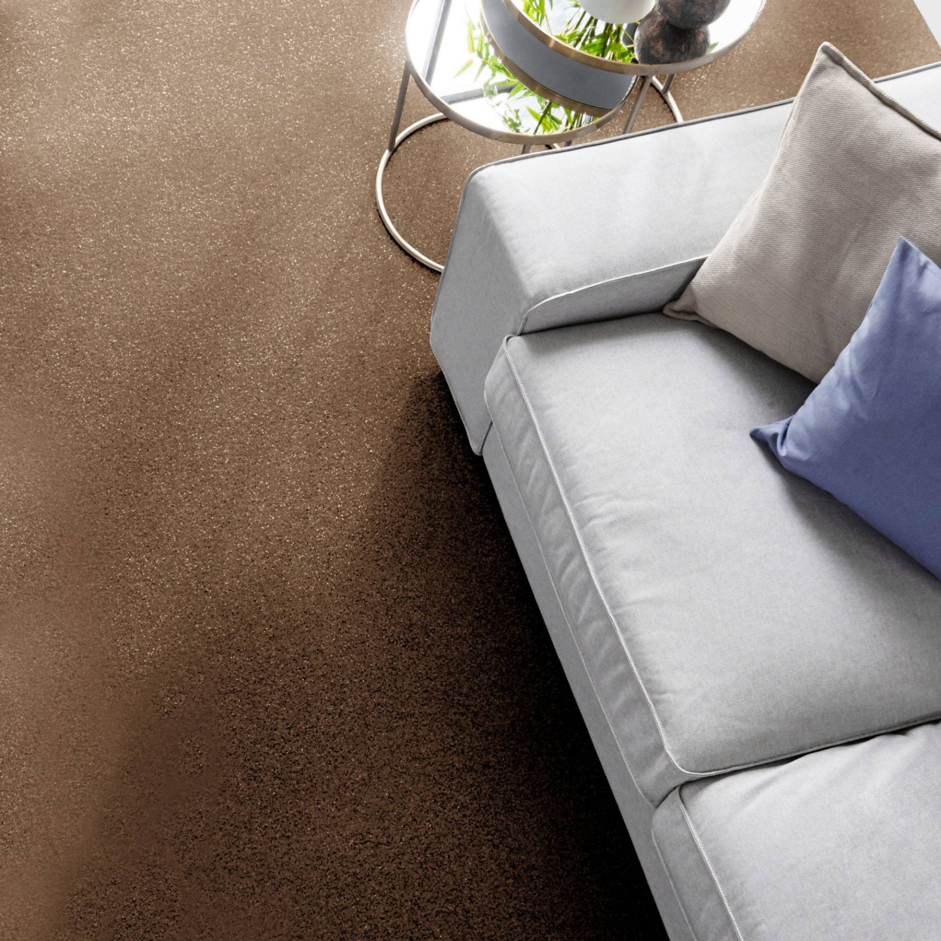 Andiamo Teppichboden »Kira, Velours, Made in Belgium«, rechteckig, 8 mm Höhe, Uni Farben, Breite 400 cm, strapazierfähig, pflegeleicht, Wohnzimmer von Andiamo