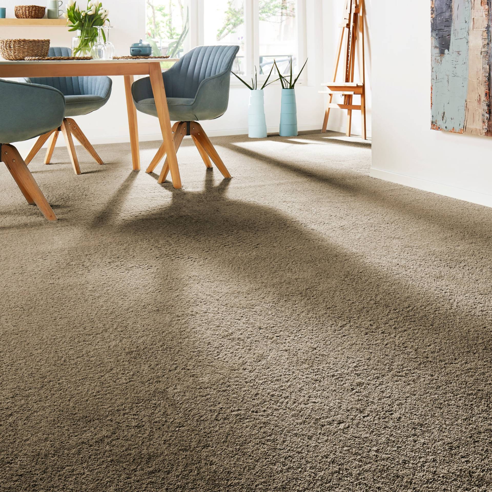 Andiamo Teppichboden »Verona, Velours, Made in Belgium«, rechteckig, 6 mm Höhe, Uni Farben, Breite 400 cm oder 500 cm, strapazierfähig, pflegeleicht von Andiamo