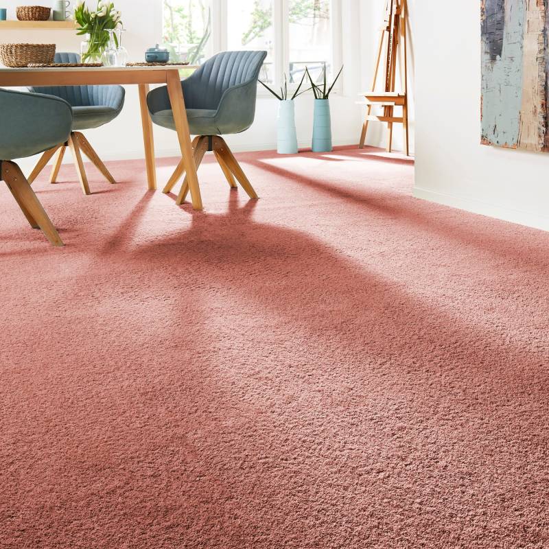 Andiamo Teppichboden »Verona, Velours, Made in Belgium«, rechteckig, 6 mm Höhe, Uni Farben, Breite 400 cm oder 500 cm, strapazierfähig, pflegeleicht von Andiamo