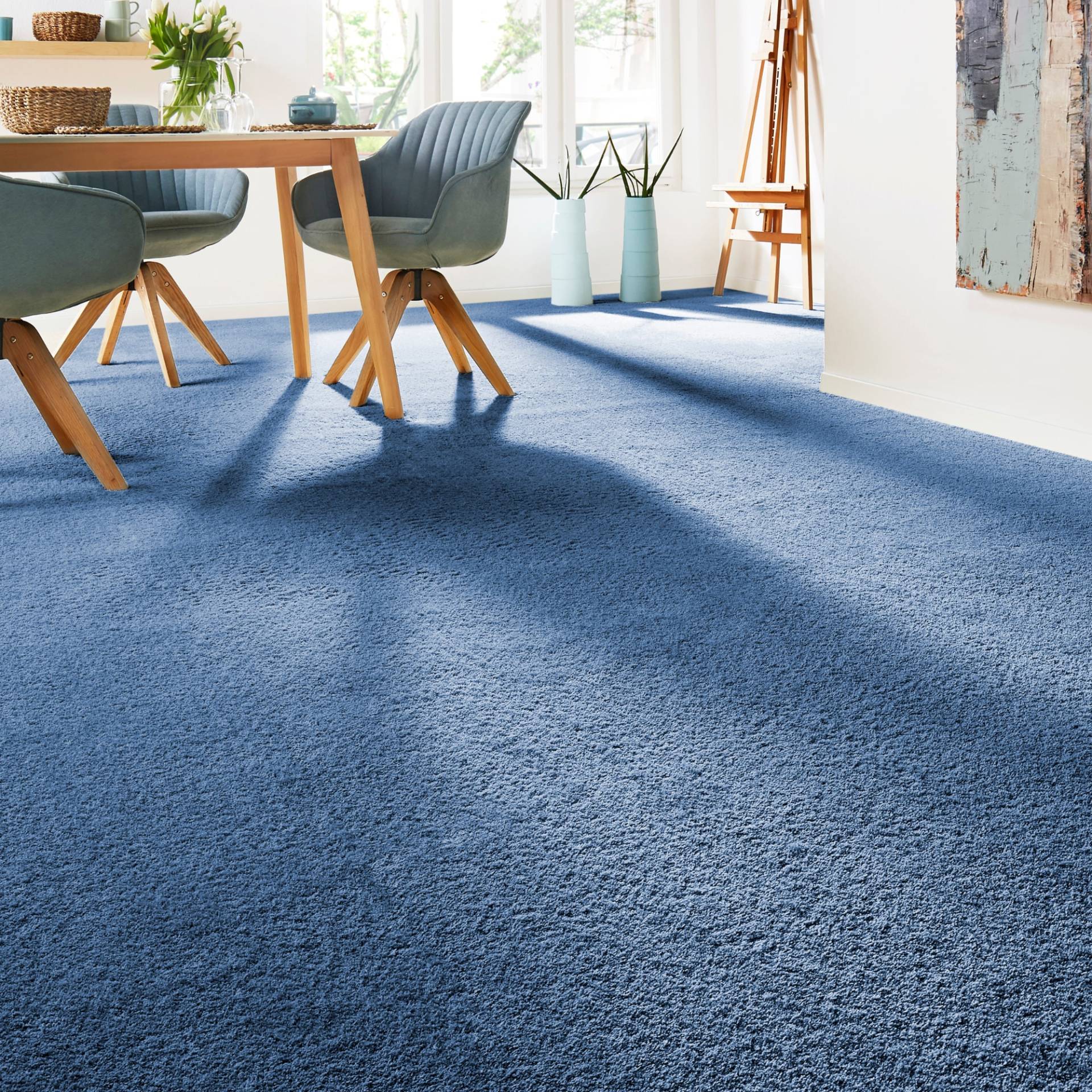 Andiamo Teppichboden »Verona, Velours, Made in Belgium«, rechteckig, 6 mm Höhe, Uni Farben, Breite 400 cm oder 500 cm, strapazierfähig, pflegeleicht von Andiamo