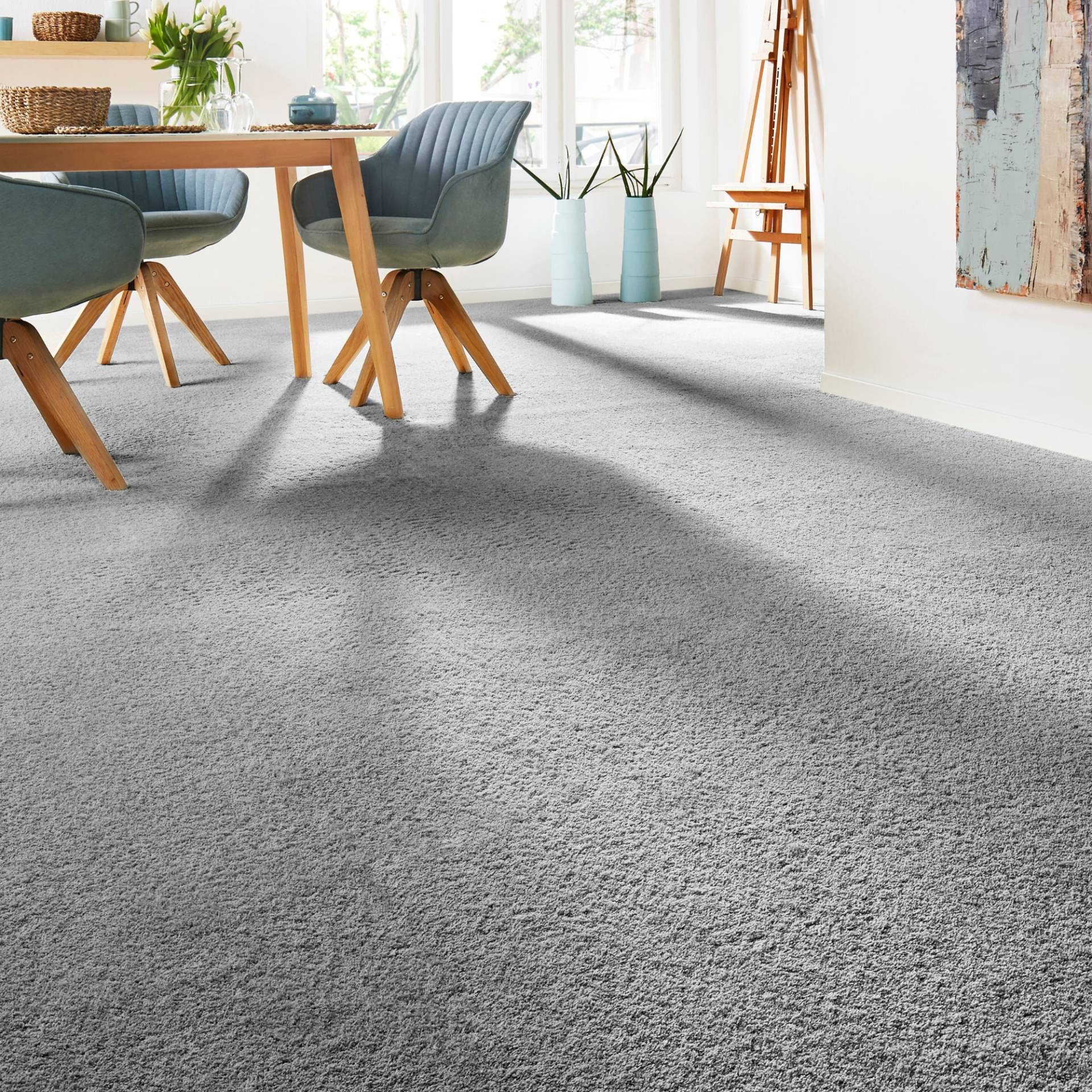 Andiamo Teppichboden »Verona, Velours, Made in Belgium«, rechteckig, 6 mm Höhe, Uni Farben, Breite 400 cm oder 500 cm, strapazierfähig, pflegeleicht von Andiamo