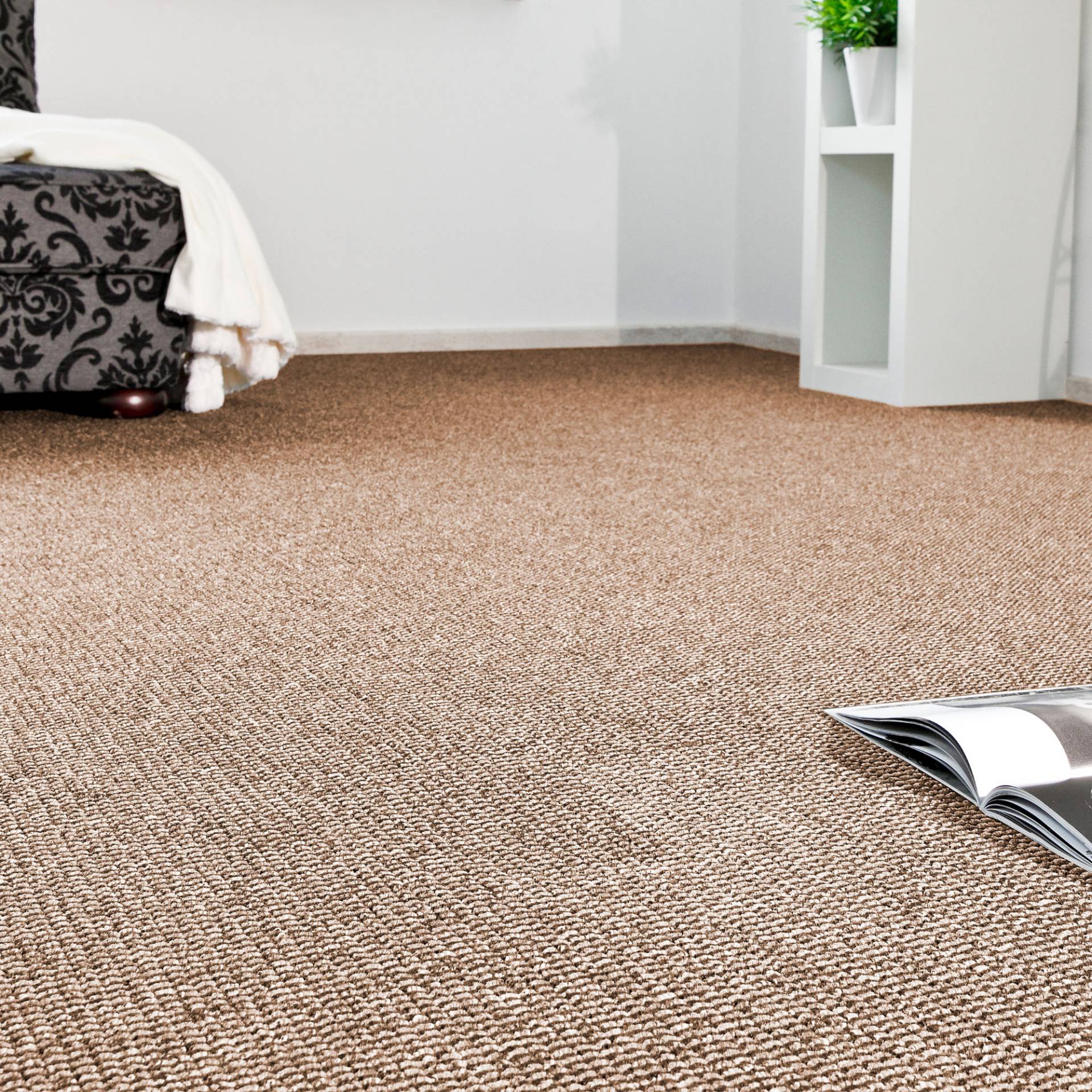 Andiamo Teppichboden »Patras, Strukturschlinge, Made in Netherlands«, rechteckig, 0,85 mm Höhe, meliert, Breite 400 cm oder 500 cm, strapazierfähig & robust von Andiamo