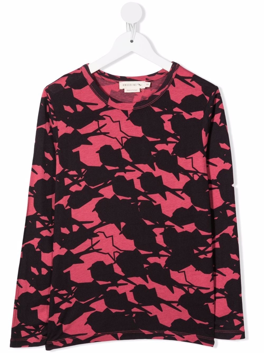 Andorine abstract-print long-sleeved T-Shirt - Pink von Andorine