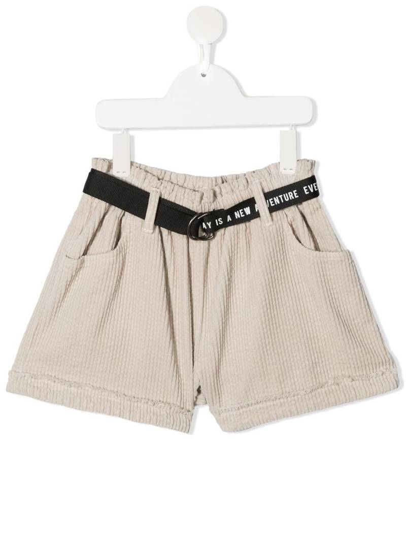 Andorine belted corduroy shorts - Neutrals von Andorine