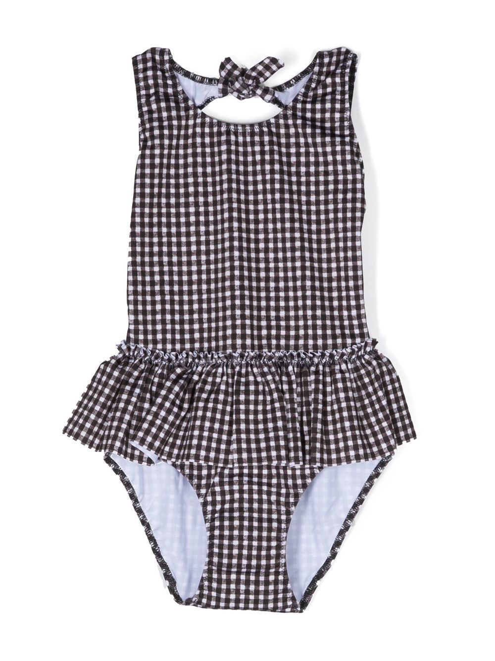 Andorine check-pattern swimsuit - Black von Andorine