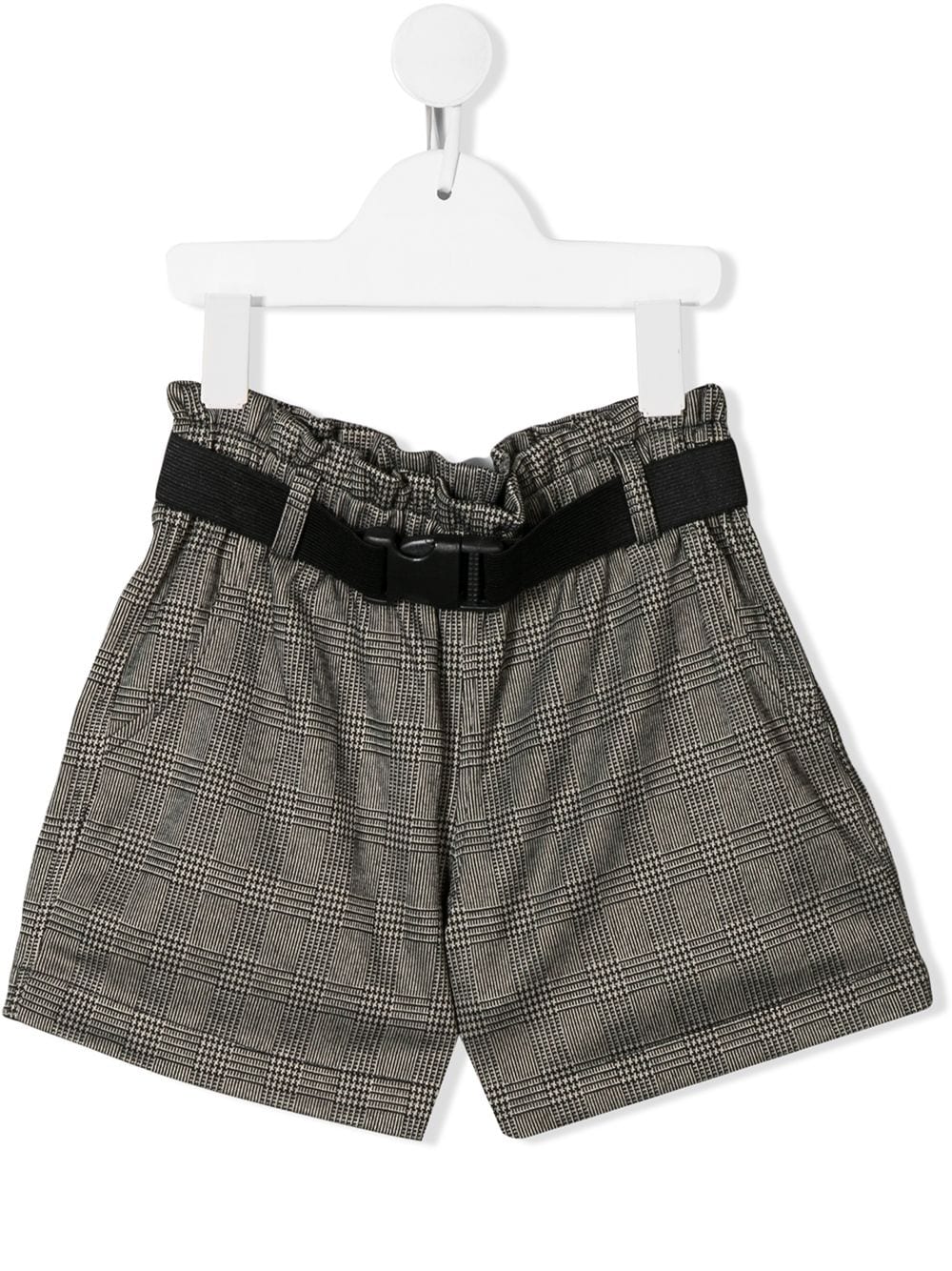 Andorine check print shorts - Grey von Andorine