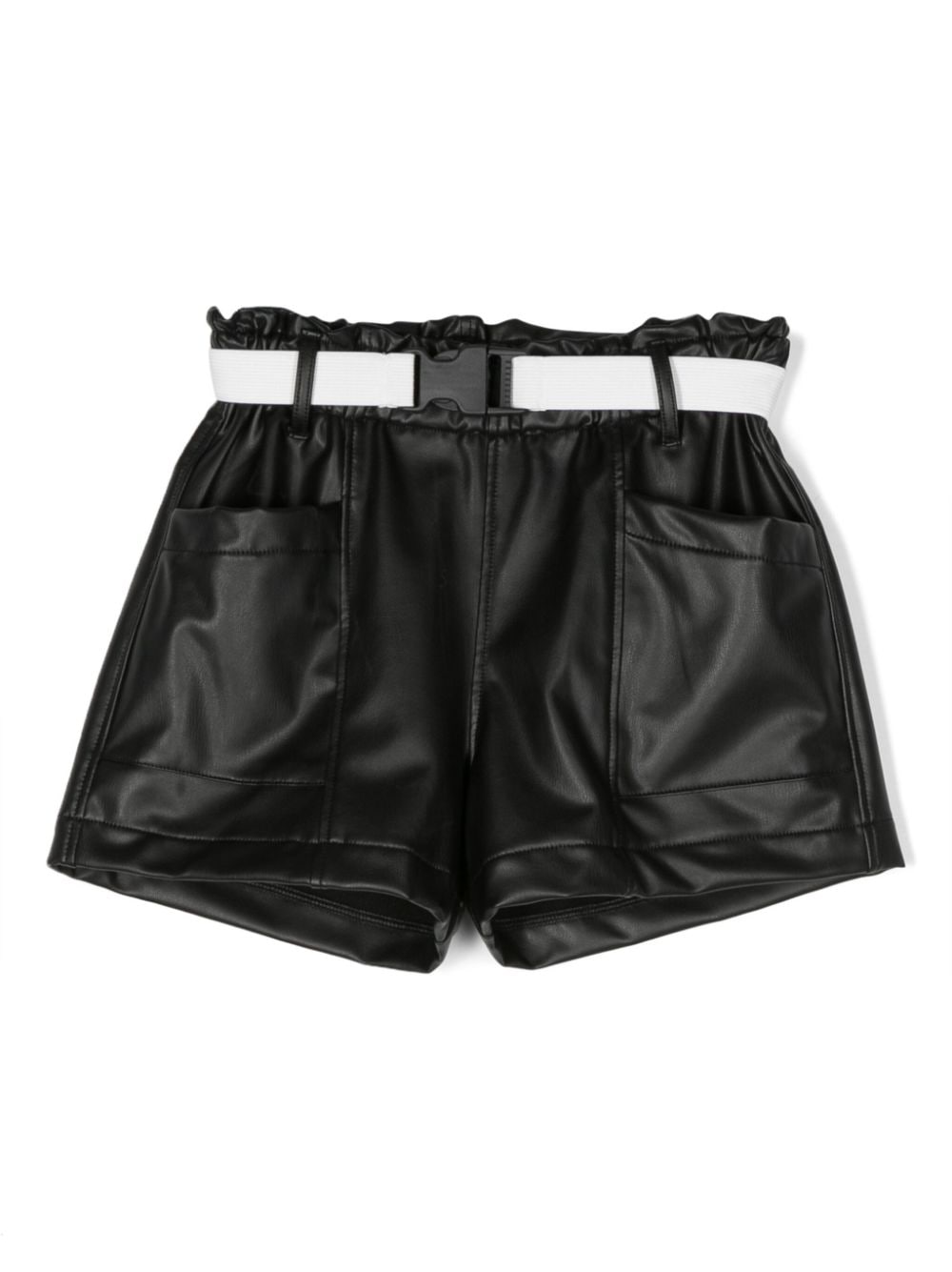 Andorine faux-leather belted shorts - Black von Andorine