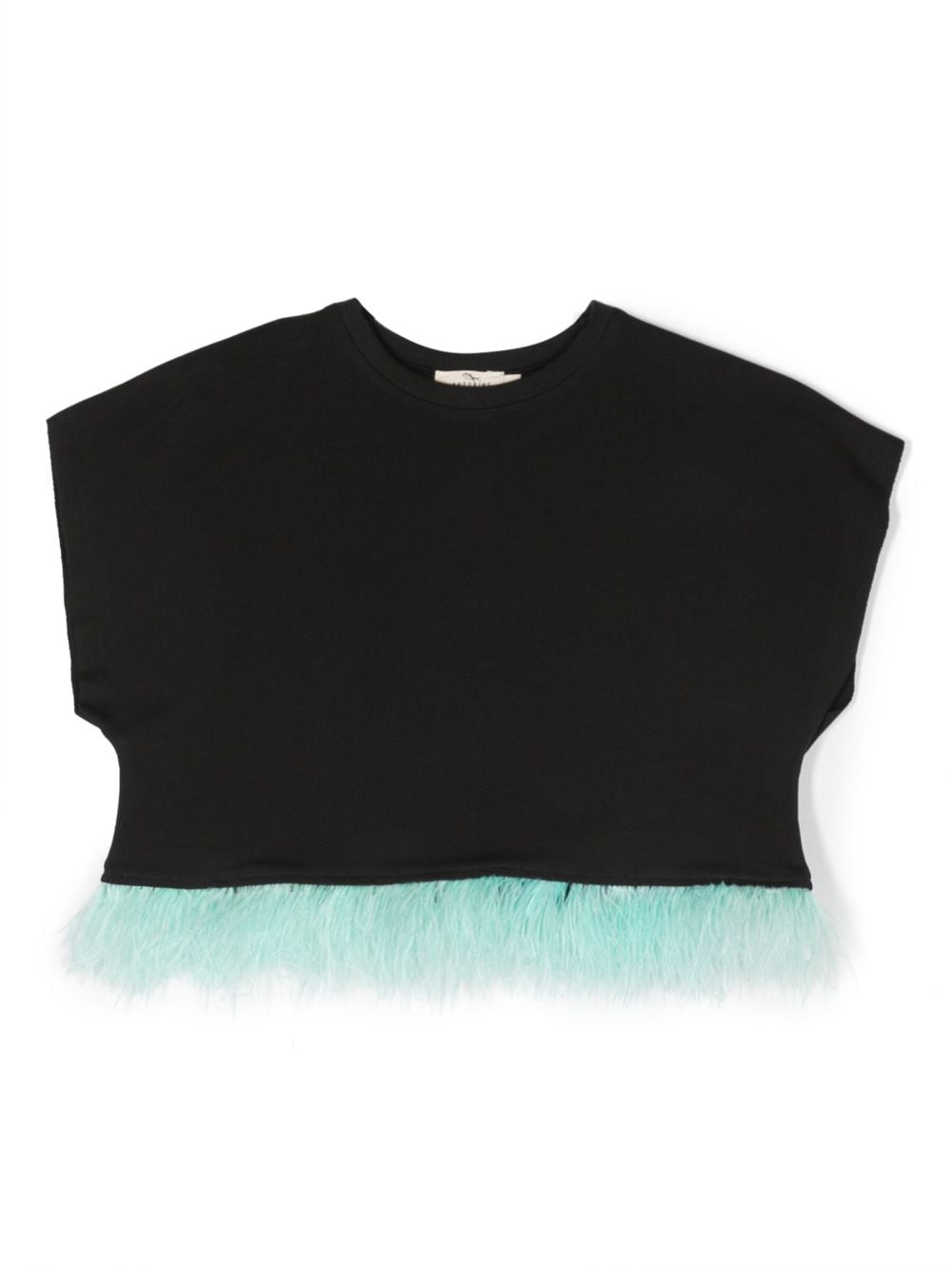 Andorine feather-detail organic cotton T-shirt - Black von Andorine