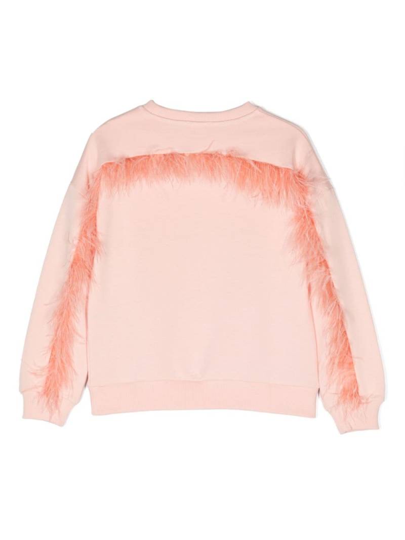 Andorine feather-detailing organic cotton sweatshirt - Pink von Andorine