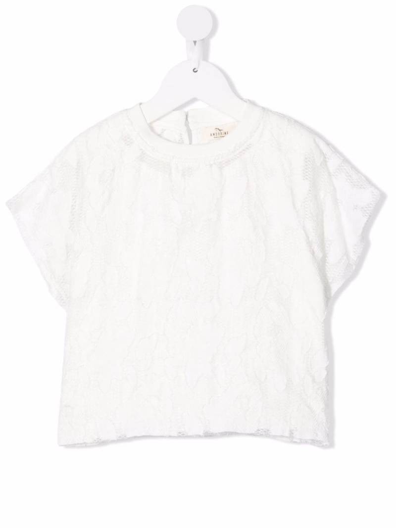 Andorine floral lace T-shirt - White von Andorine