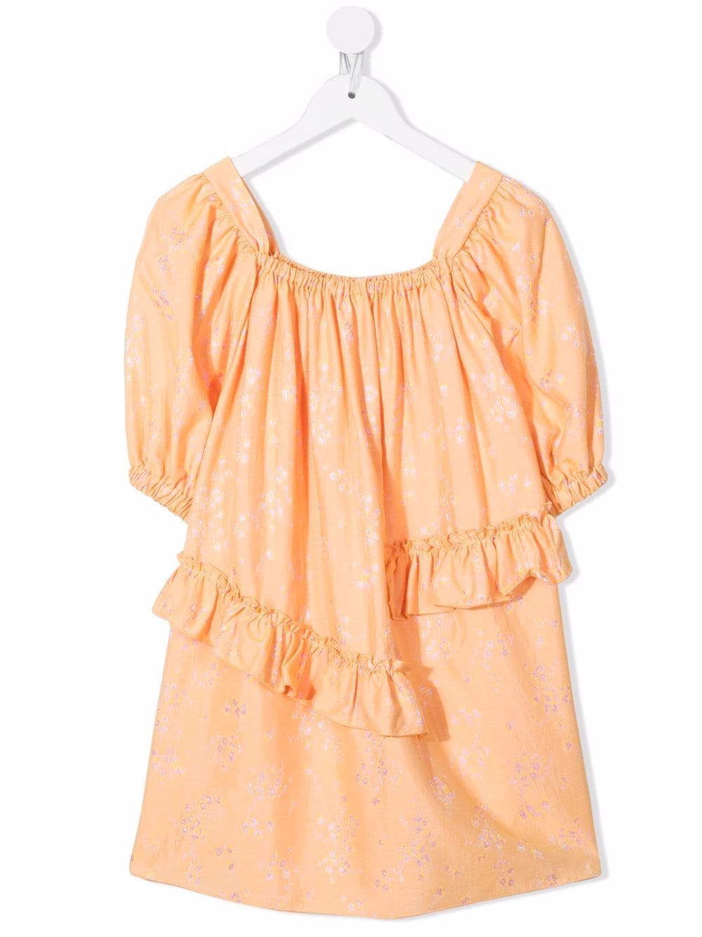 Andorine floral puff-sleeved dress - Orange von Andorine