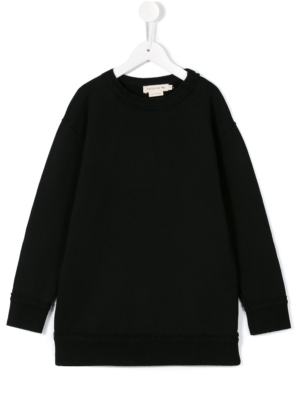 Andorine frayed edge sweatshirt dress - Black von Andorine