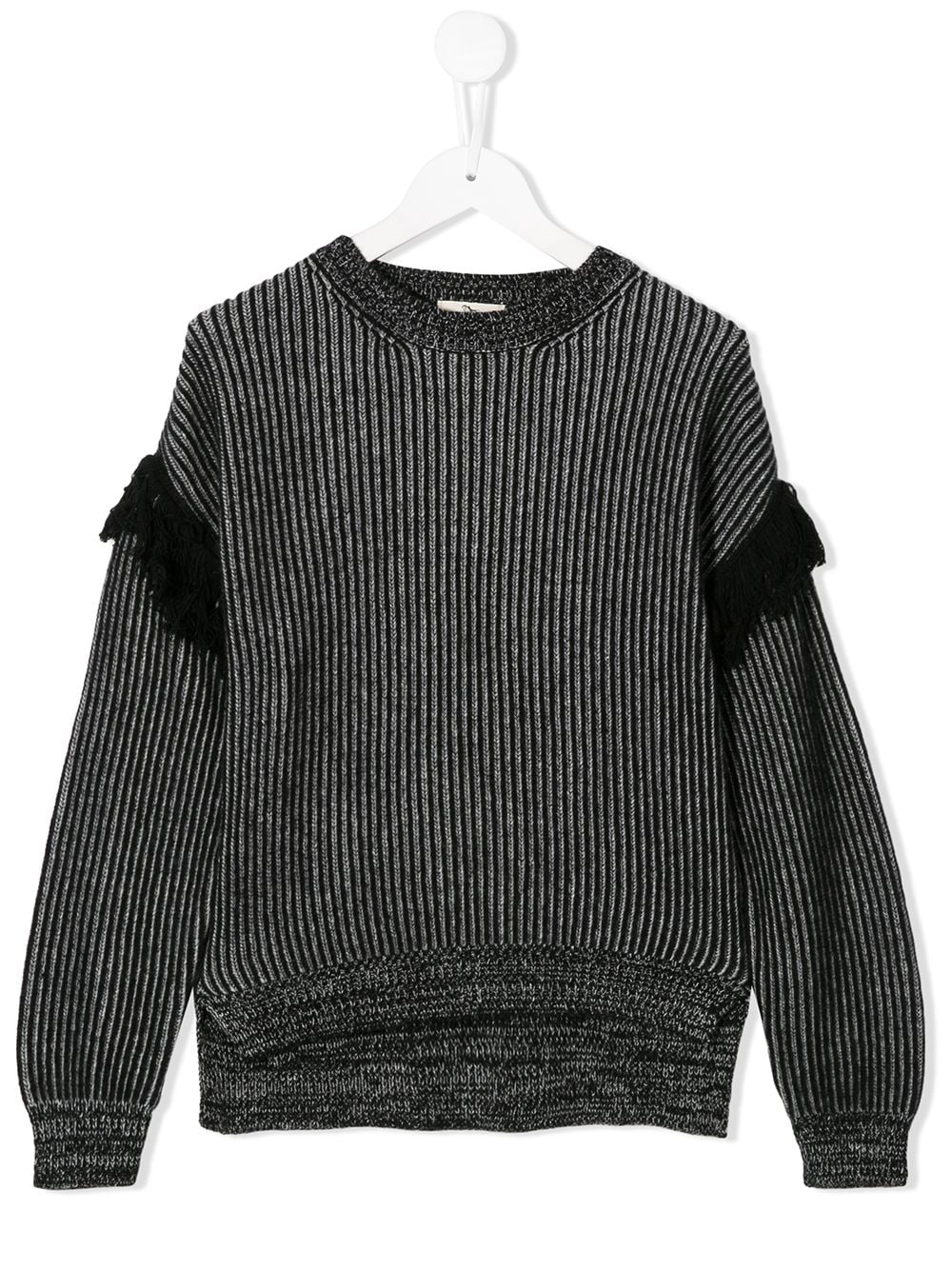 Andorine fringe ribbed knit jumper - Grey von Andorine