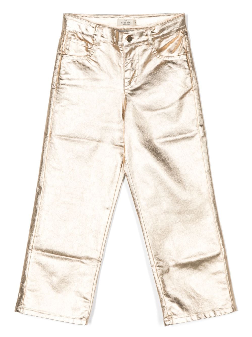 Andorine metallic-finish straight-leg trousers - Gold von Andorine