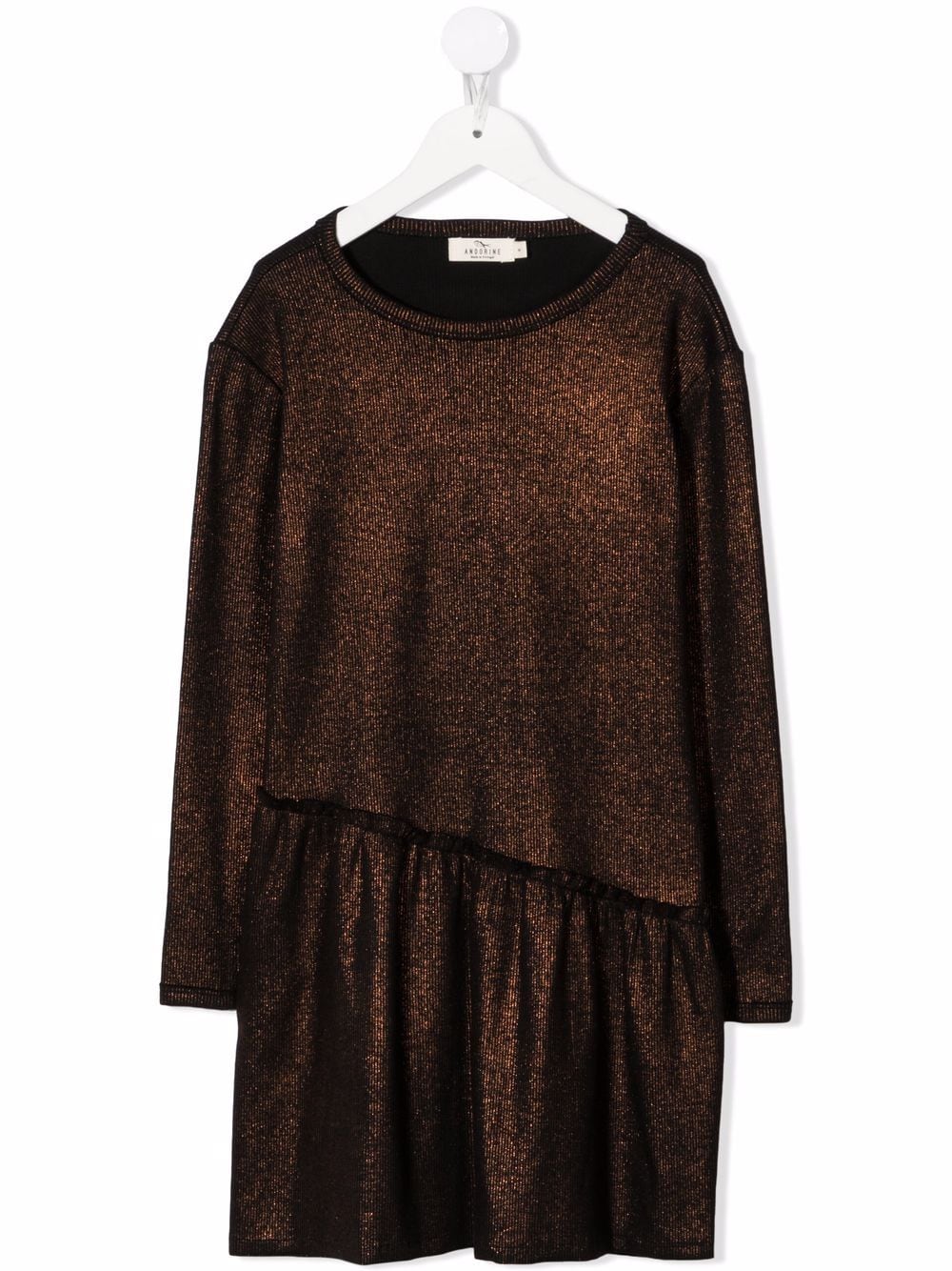 Andorine metallic ruffled dress - Brown von Andorine