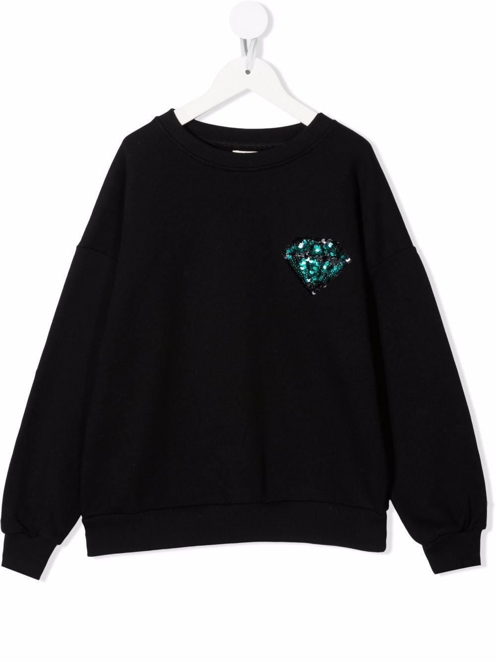 Andorine sequin-embroidered organic cotton sweatshirt - Black von Andorine
