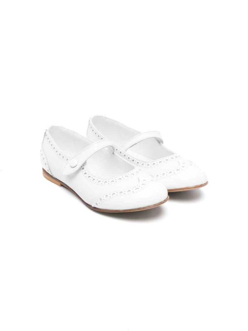 Andrea Montelpare Ghillies-brogue trim ballerina shoes - White von Andrea Montelpare