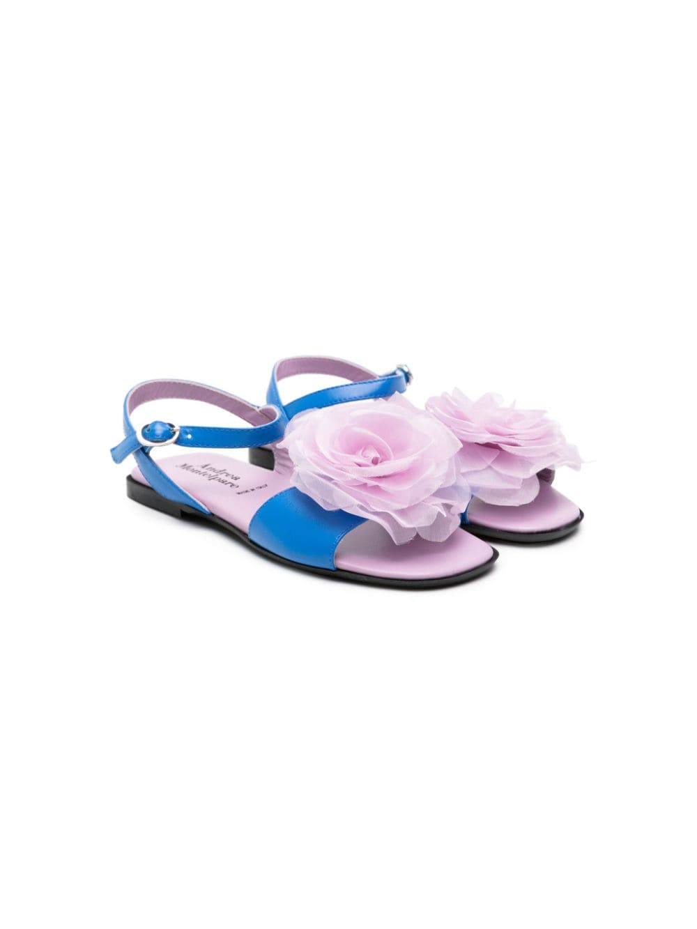 Andrea Montelpare floral-appliqué leather sandals - Purple von Andrea Montelpare