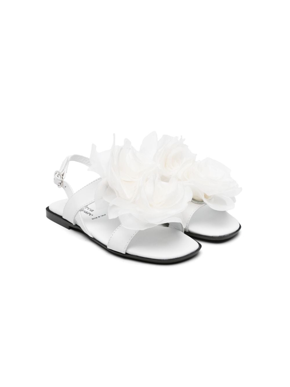 Andrea Montelpare floral-appliqué leather sandals - White von Andrea Montelpare
