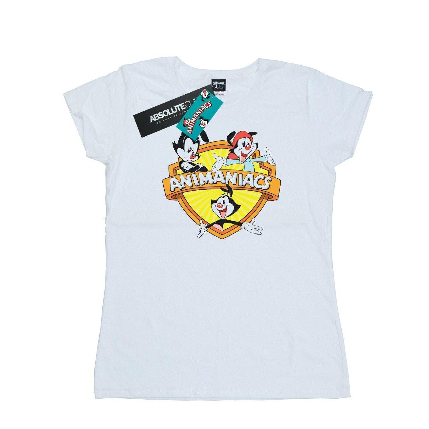 Logo Crest Tshirt Damen Weiss L von Animaniacs