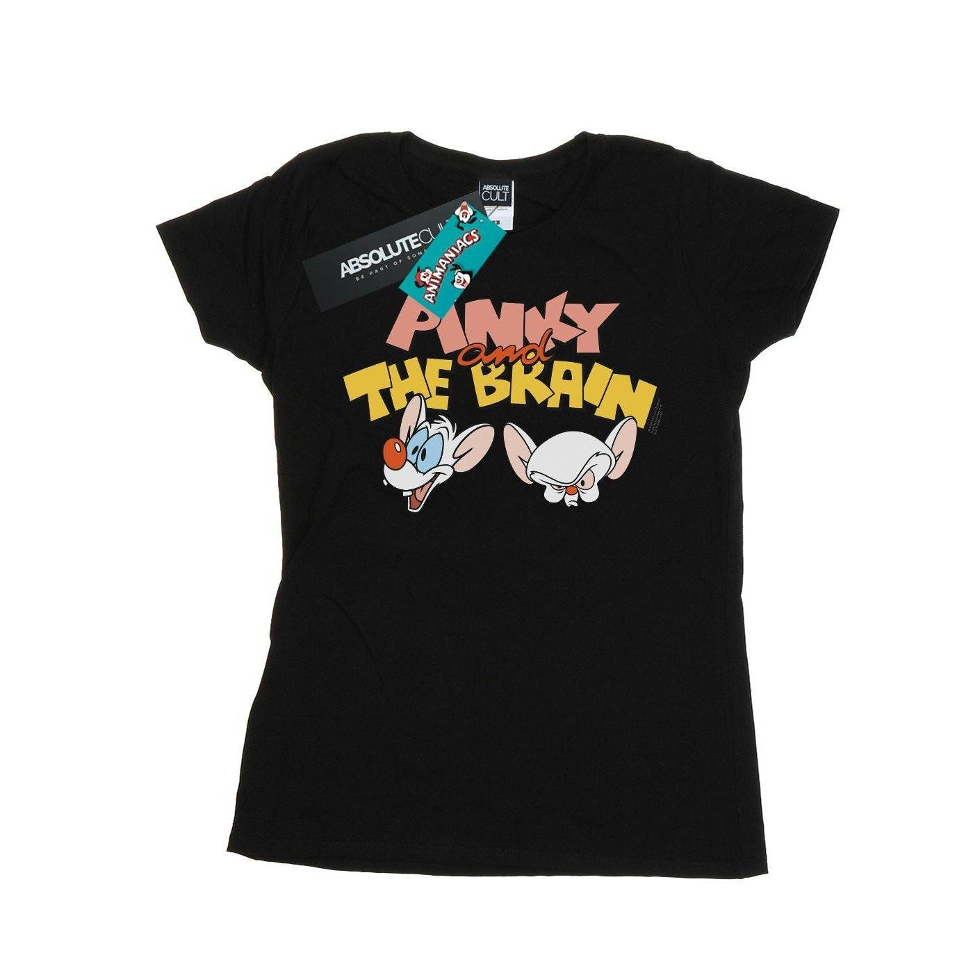 Pinky And The Brain Heads Tshirt Damen Schwarz M von Animaniacs