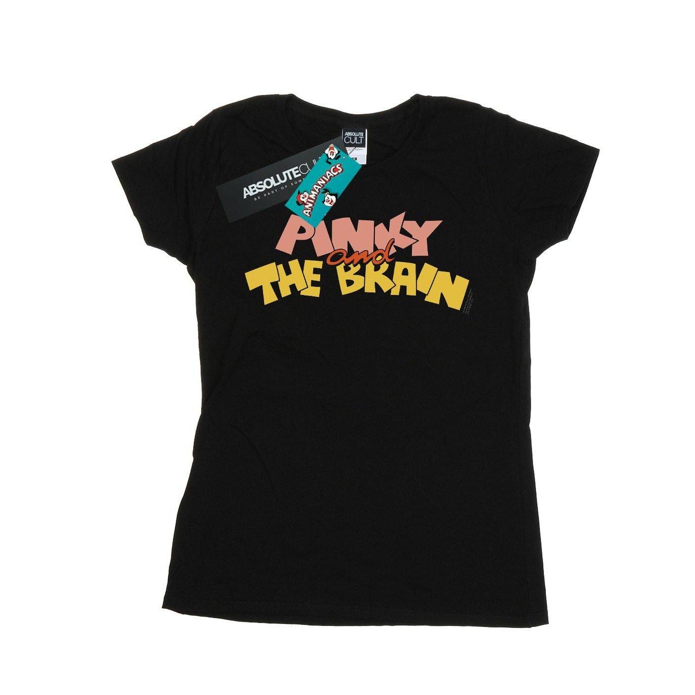 Pinky And The Brain Logo Tshirt Damen Schwarz L von Animaniacs