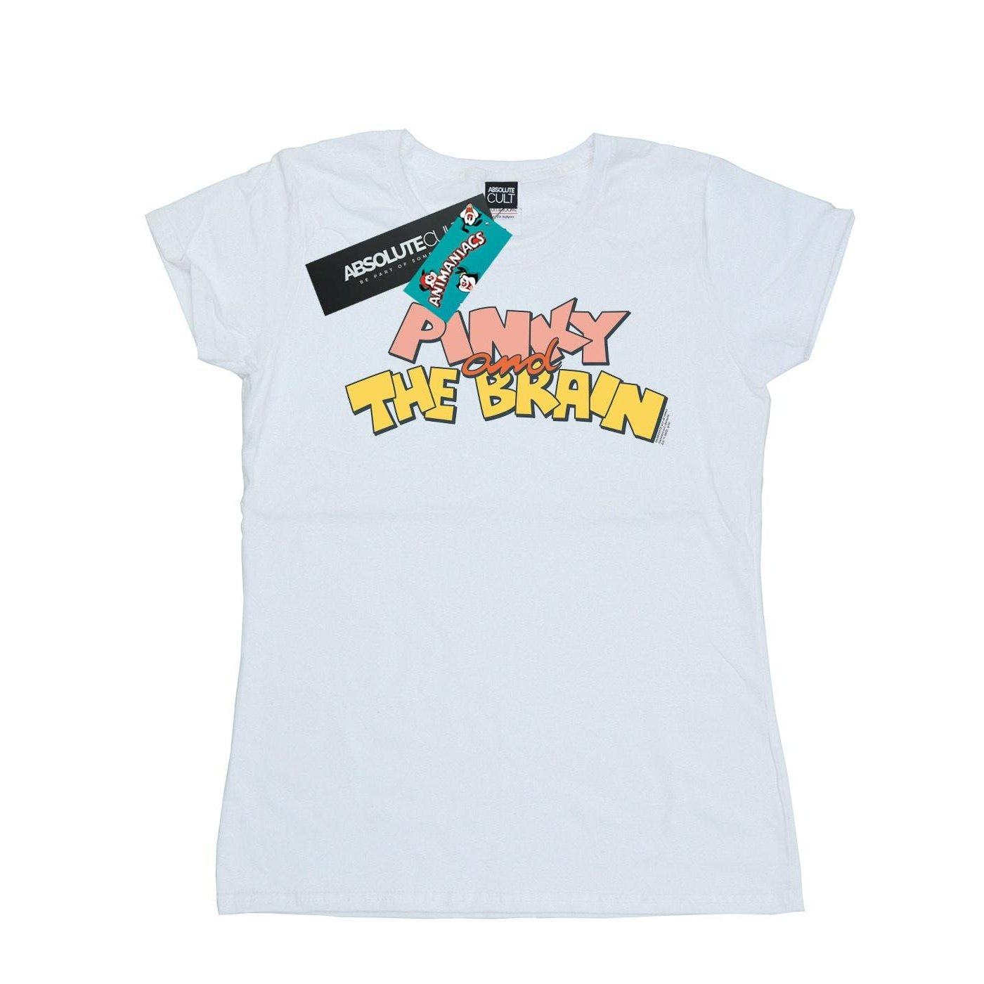 Pinky And The Brain Logo Tshirt Damen Weiss L von Animaniacs