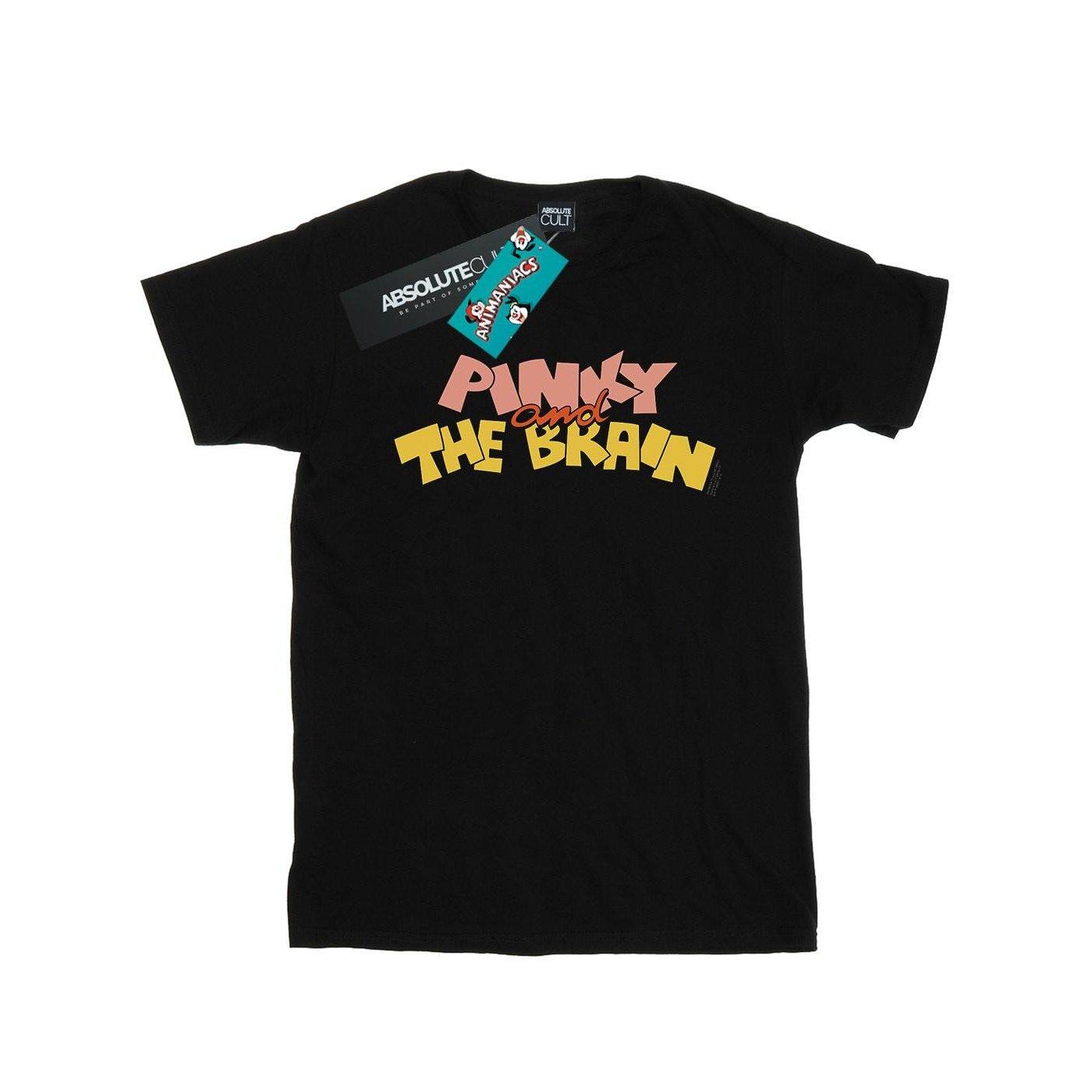 Pinky And The Brain Logo Tshirt Herren Schwarz L von Animaniacs