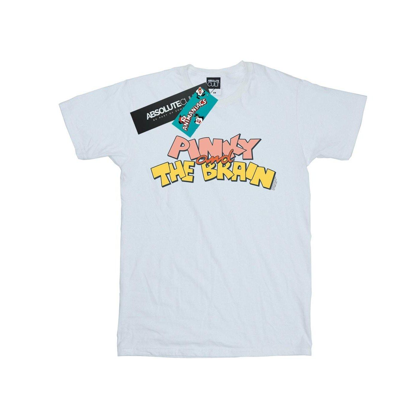 Pinky And The Brain Logo Tshirt Herren Weiss XXL von Animaniacs