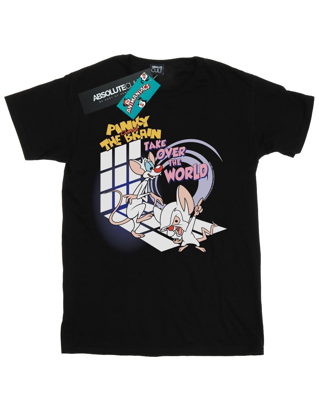 Pinky And The Brain Take Over The World Tshirt Herren Schwarz L von Animaniacs