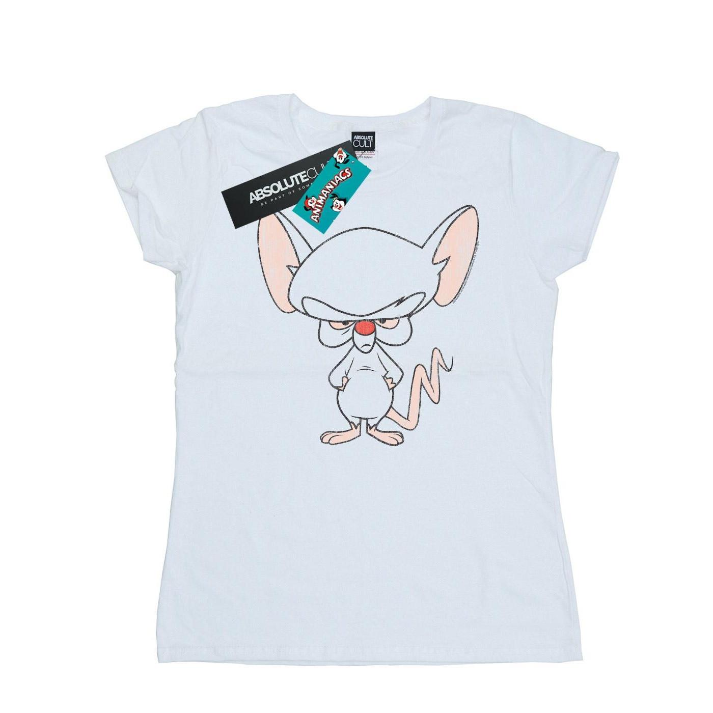 The Brain Classic Pose Tshirt Damen Weiss M von Animaniacs