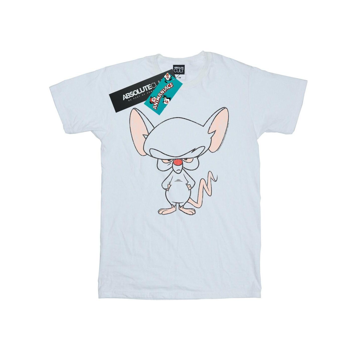 The Brain Classic Pose Tshirt Herren Weiss L von Animaniacs