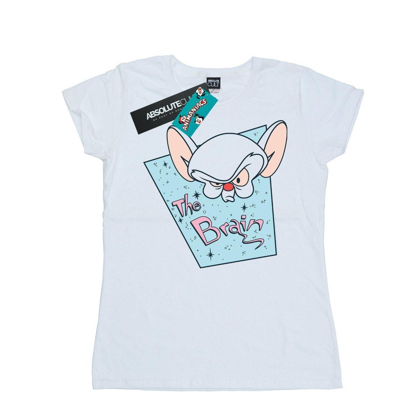 The Brain Mugshot Tshirt Damen Weiss XL von Animaniacs