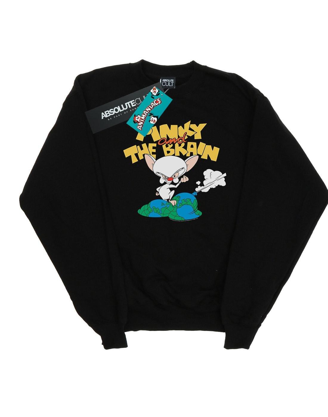 The Brain World Domination Sweatshirt Jungen Schwarz 104 von Animaniacs