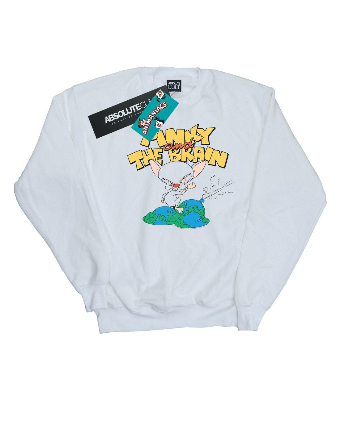 The Brain World Domination Sweatshirt Jungen Weiss 104 von Animaniacs