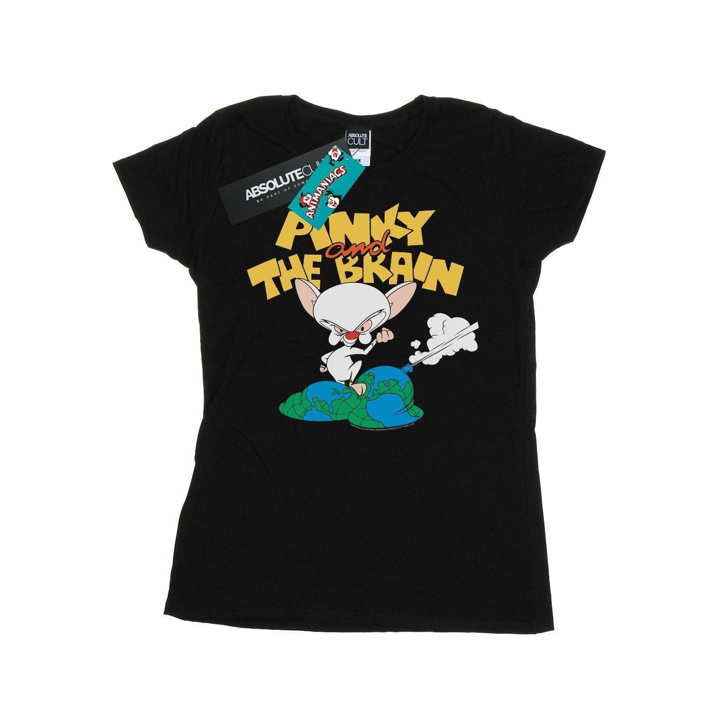 The Brain World Domination Tshirt Damen Schwarz L von Animaniacs