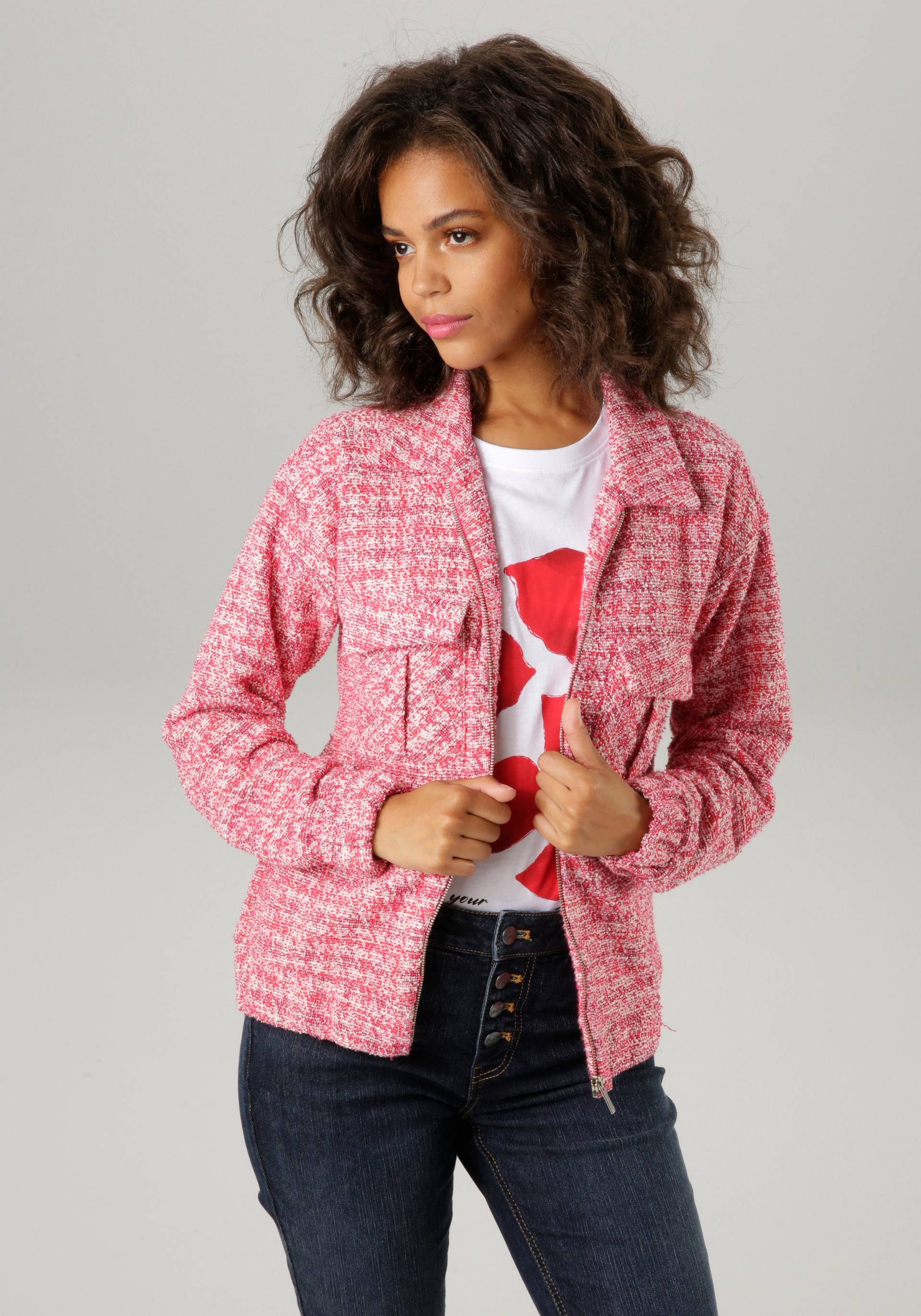 Aniston CASUAL Blouson, aus melierter Bouclé-Jacquard-Qualität Aniston CASUAL Blouson, aus melierter Bouclé-Jacquard-Qualität von Aniston CASUAL