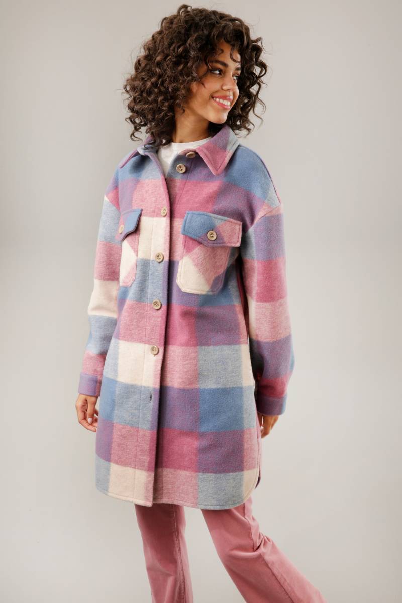 Aniston CASUAL Fleecejacke, in 2 unterschiedlichen Karo-Dessins von Aniston CASUAL