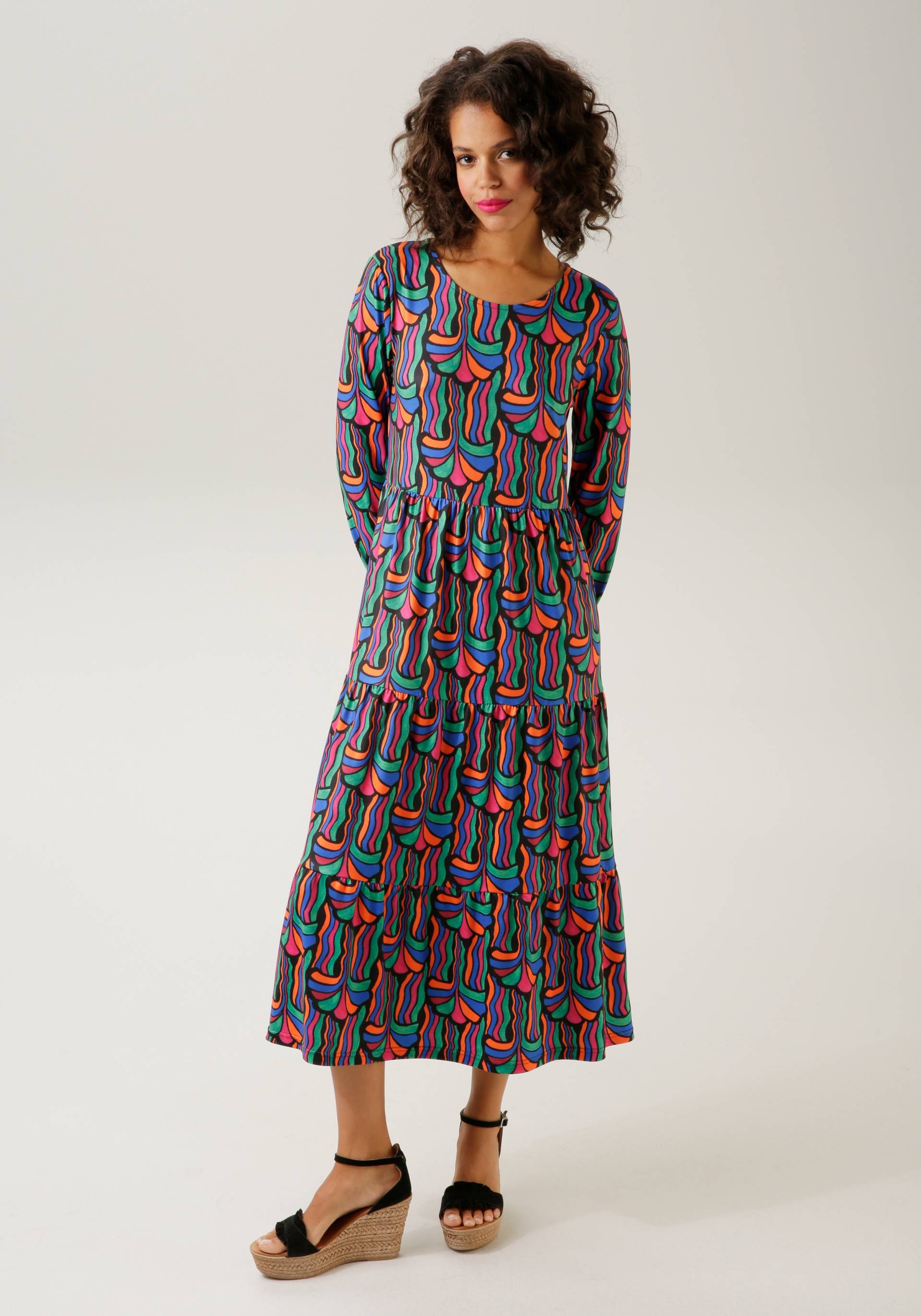 Aniston CASUAL Jerseykleid, mit farbenfrohem, graphischem Druck Aniston CASUAL Jerseykleid, mit farbenfrohem, graphischem Druck von Aniston CASUAL