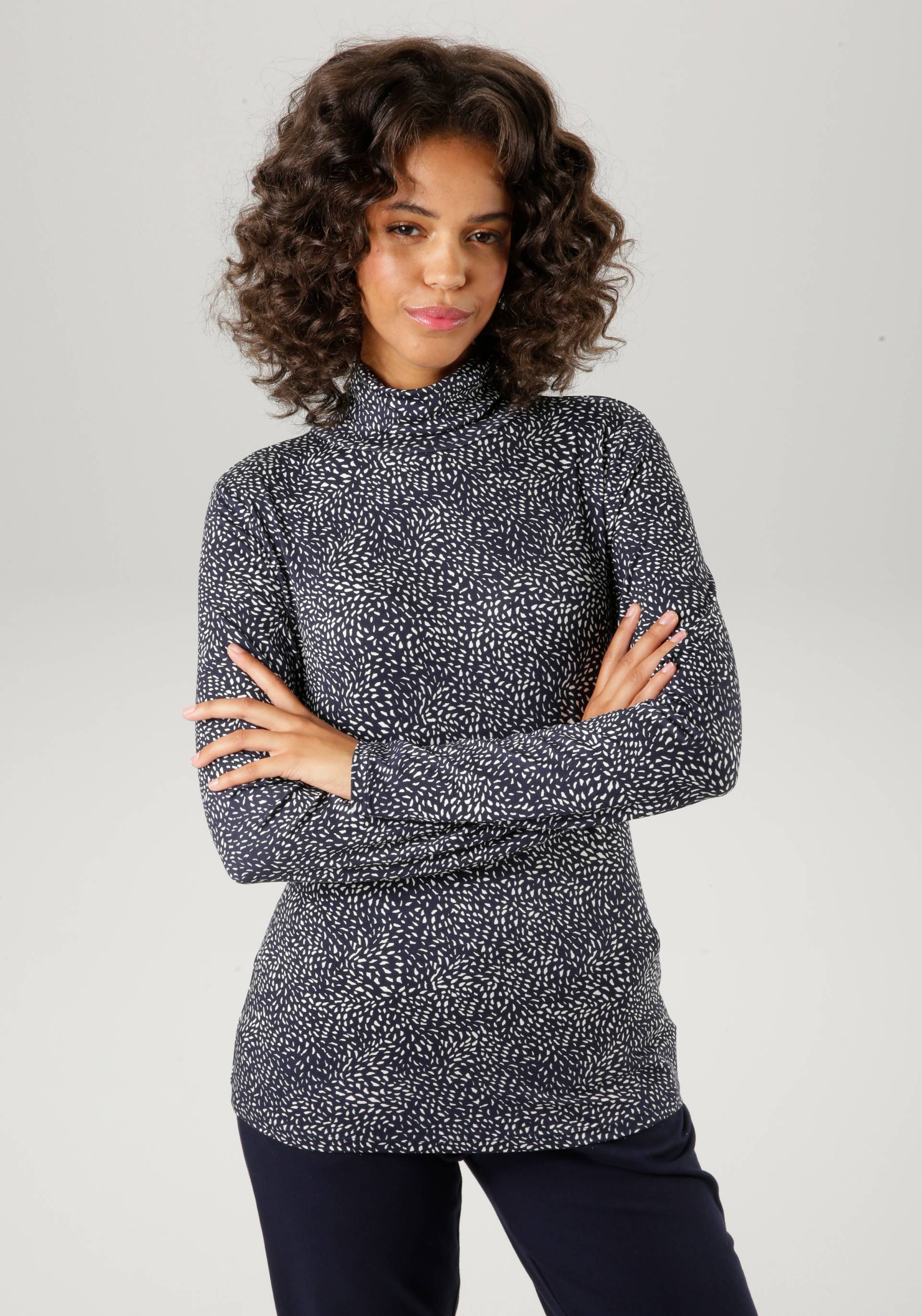 Aniston CASUAL Rollkragenshirt, mit Animal-Print oder graphischem Druck Aniston CASUAL Rollkragenshirt, mit Animal-Print oder graphischem Druck von Aniston CASUAL