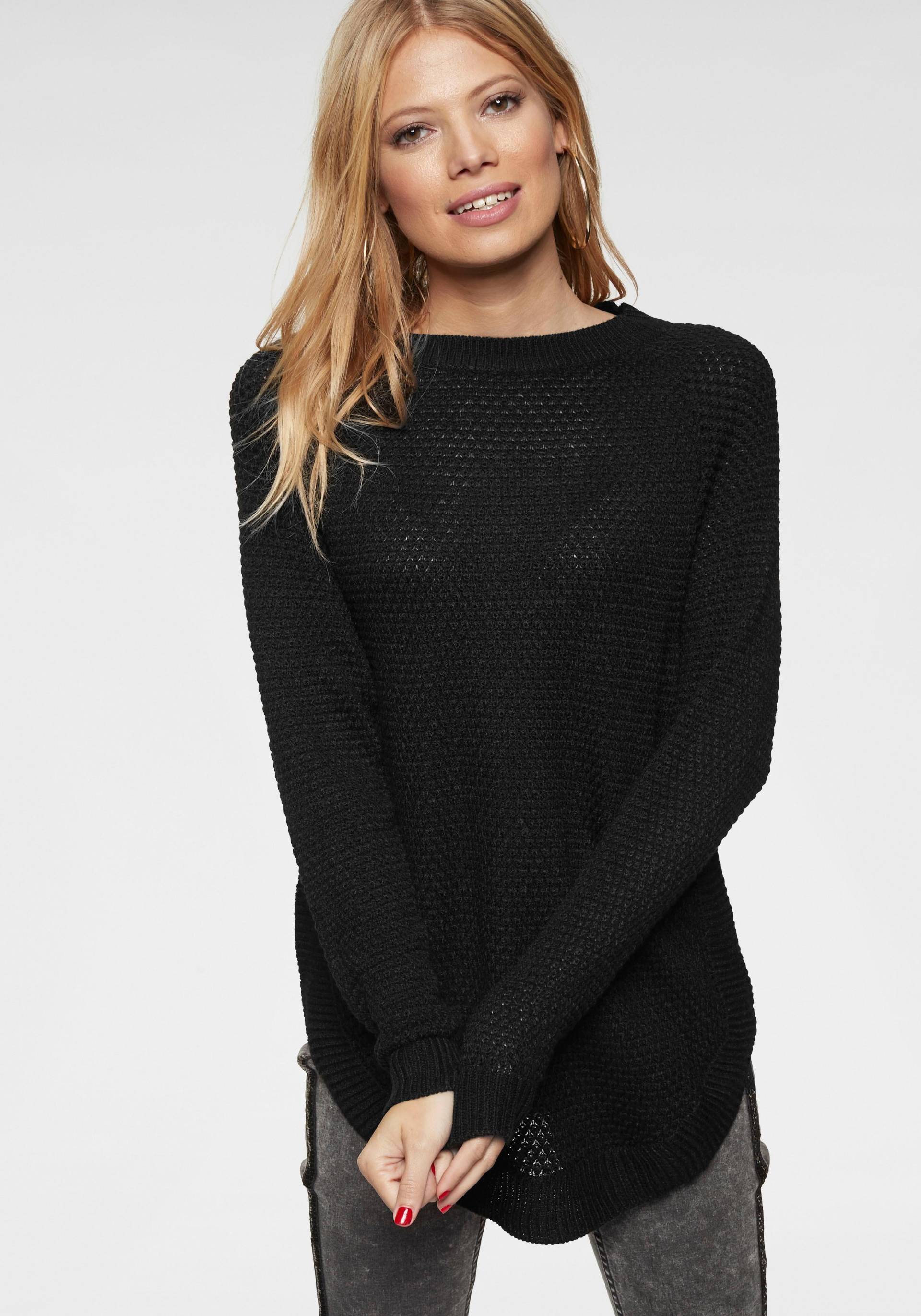 Aniston CASUAL Rundhalspullover, mit Rippstrick an den Seitennähten Aniston CASUAL Rundhalspullover, mit Rippstrick an den Seitennähten von Aniston CASUAL