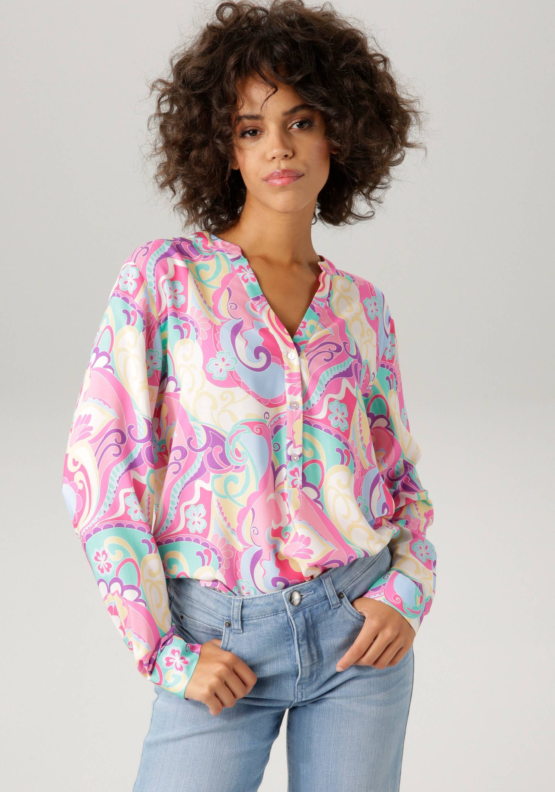 Aniston CASUAL Schlupfbluse, mit graphischem Druck in 2 Farbkombinationen Aniston CASUAL Schlupfbluse, mit graphischem Druck in 2 Farbkombinationen von Aniston CASUAL